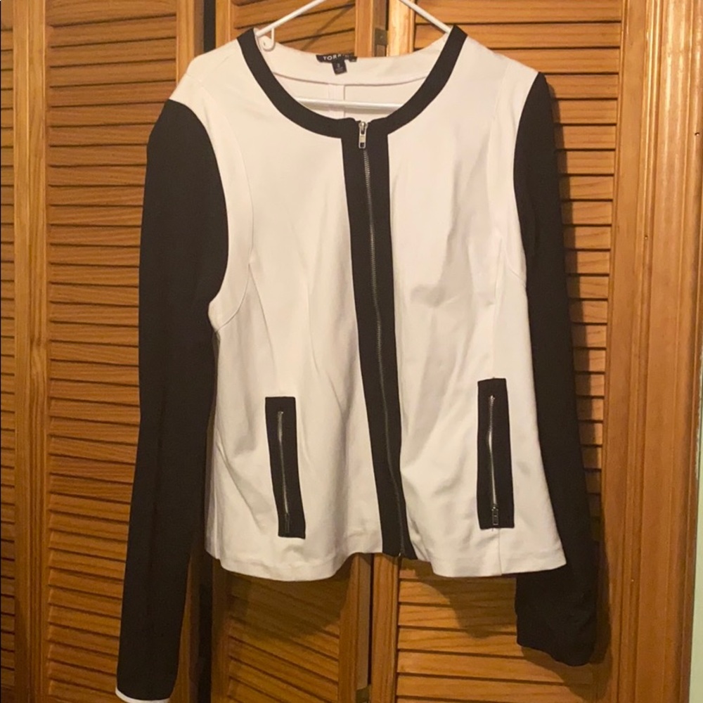 Torrid Black and White Knit Jacket